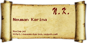 Neuman Karina névjegykártya